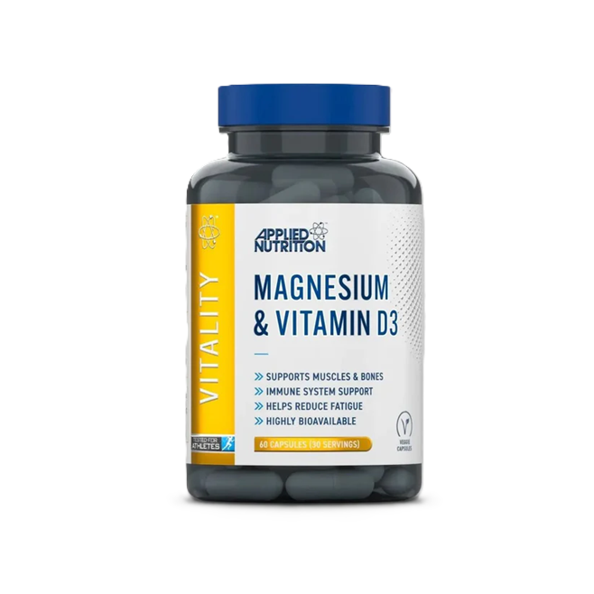 Applied Nutrition Magnesium + Vitamin D3 – 60 Capsules